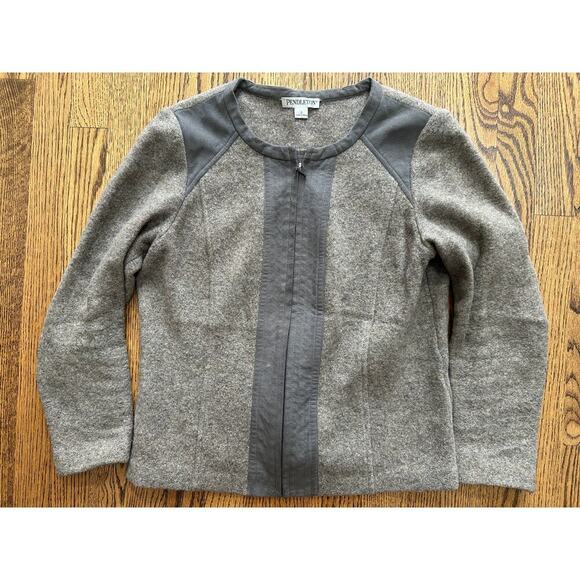 Pendleton Women’s Wool Zip Jacket Blazer Gray Coat Small Classic Workwear - Picture 8 of 9